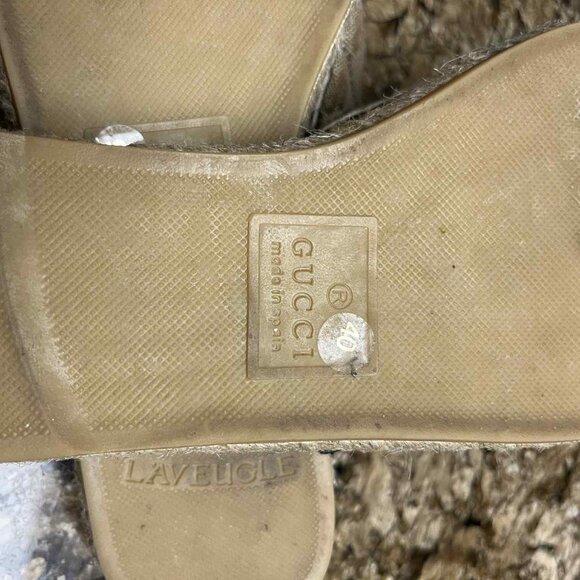 WOMEN'S GUCCI MATELASSE CANVAS ESPADRILLE SANDAL - Picture 10 of 11